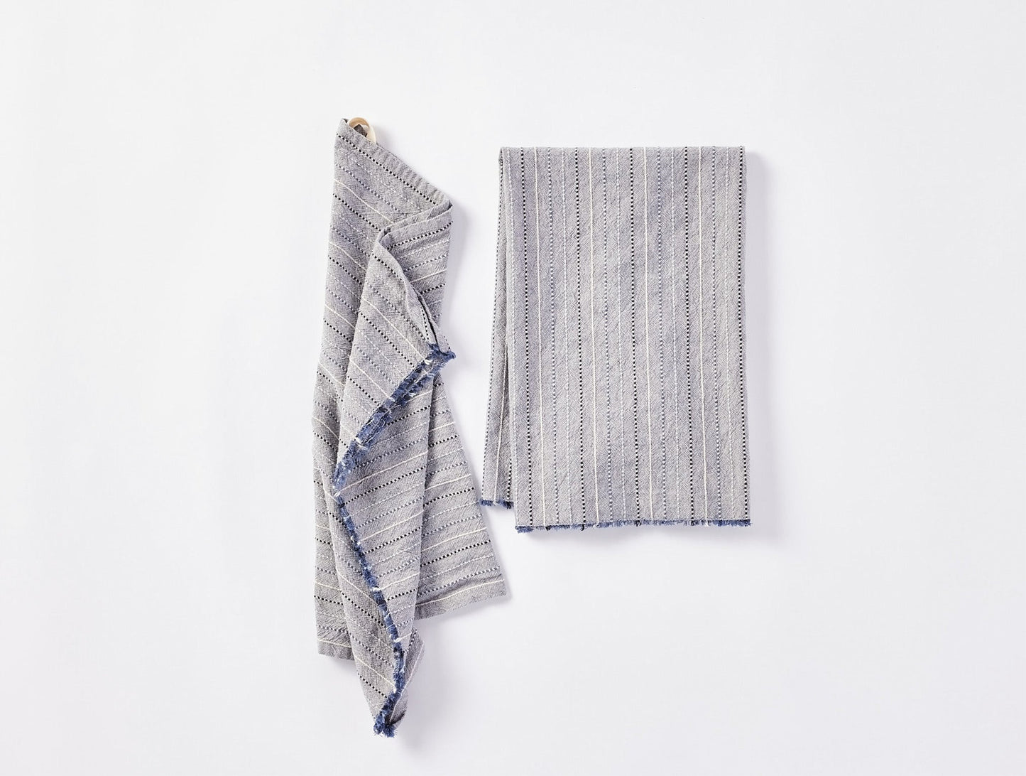 Fringe Stripe Organic Hand Towel, Set Of 2